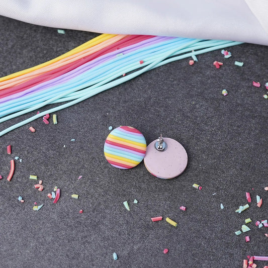 Runde Ohrringe mit Querstreifen (Color Splash)