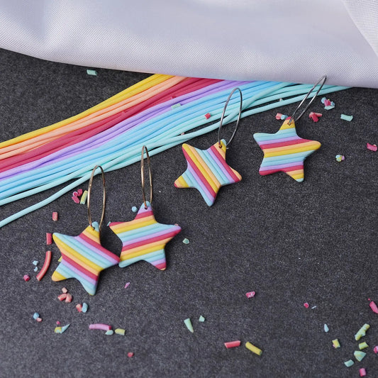 Sternförmige Ohrringe (Color Splash)