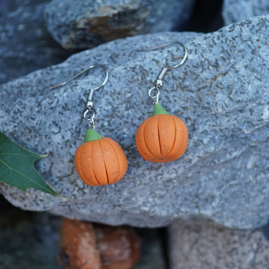 Runde Kürbis-Ohrringe (Herbst)