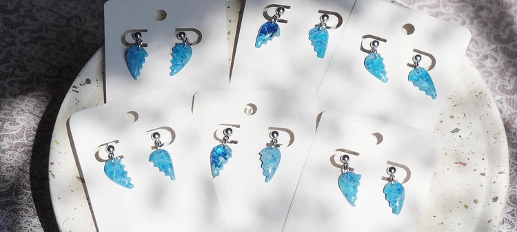 Sea Snow Kollektion halbe Herzen in hell und dunkel blau