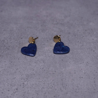 Herz-Ohrringe (Galaxy) goldfarben liegend