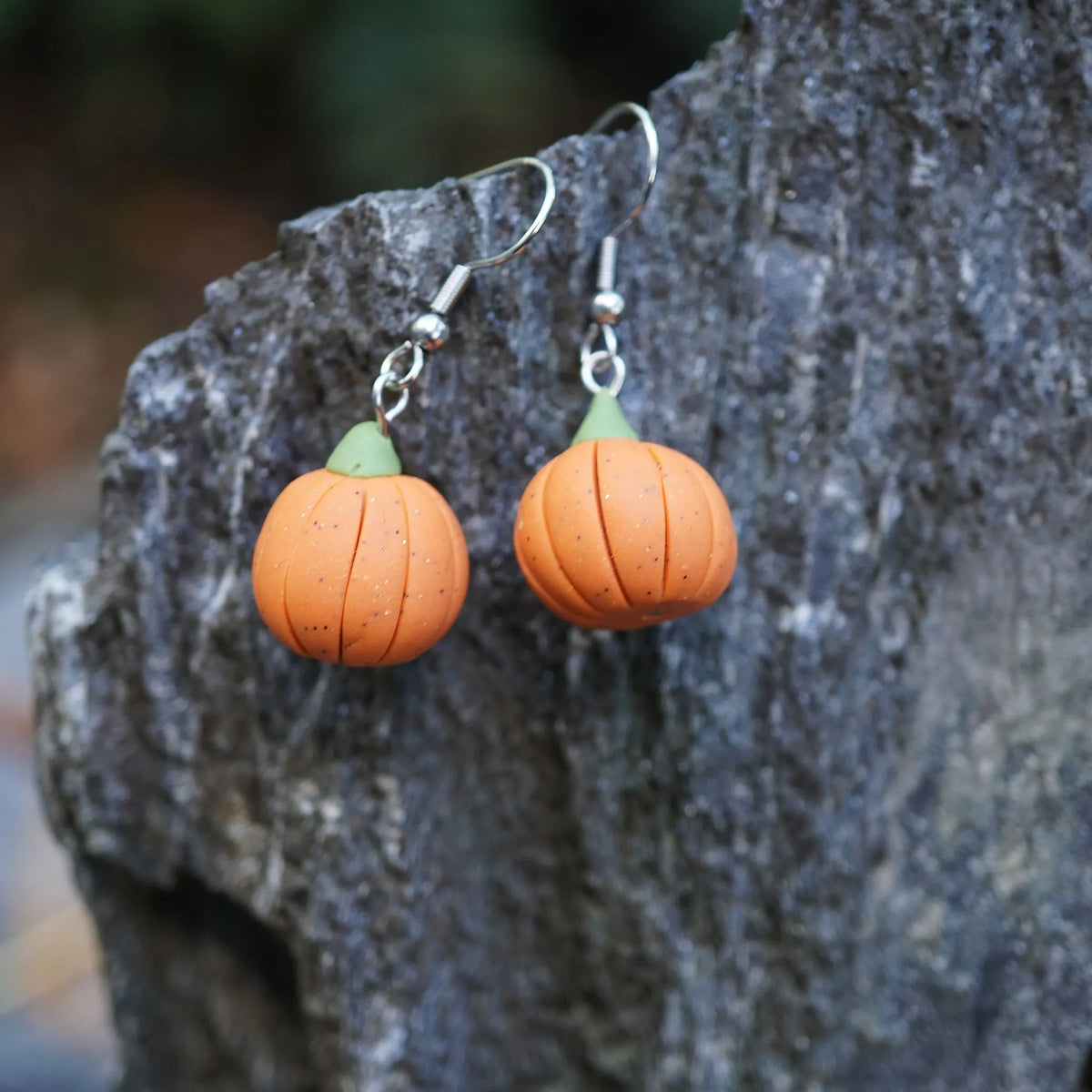 Runde Kürbis-Ohrringe (Herbst)