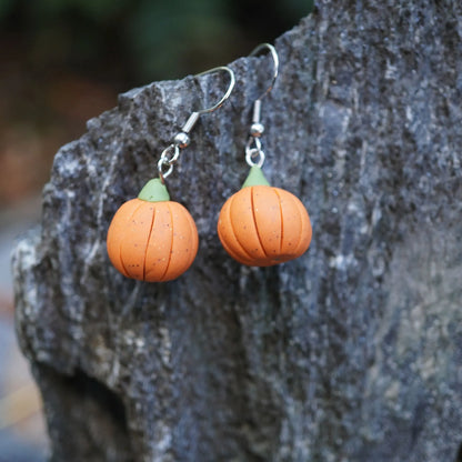 Runde Kürbis-Ohrringe (Herbst)