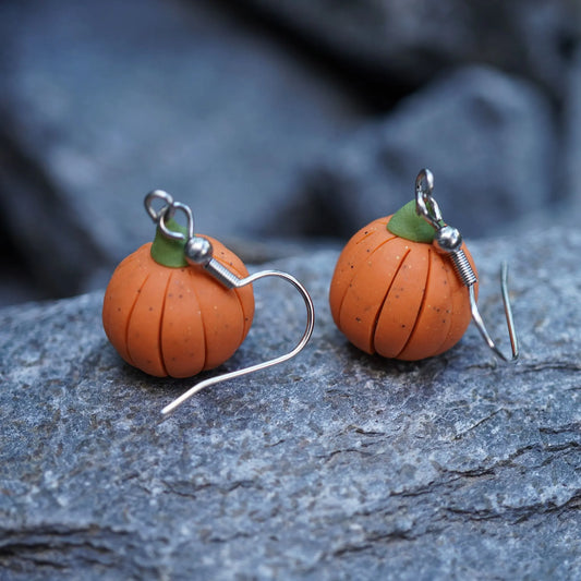 Runde Kürbis-Ohrringe (Herbst)