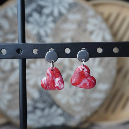 Herz-Ohrringe (Red Velvet) silberfarben frontal
