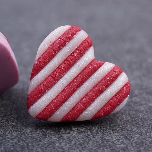 Herz-Ohrringe  als Ohrstecker (Karneval)