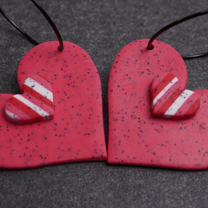 Große Herz-Ohrringe mit Mini-Herz (Valentinstag)