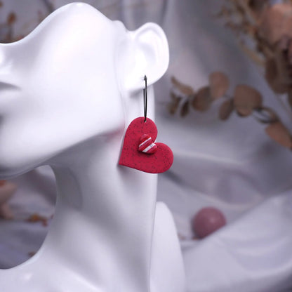 Große Herz-Ohrringe mit Mini-Herz (Valentinstag)