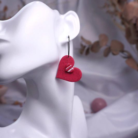 Große Herz-Ohrringe mit Mini-Herz (Valentinstag)
